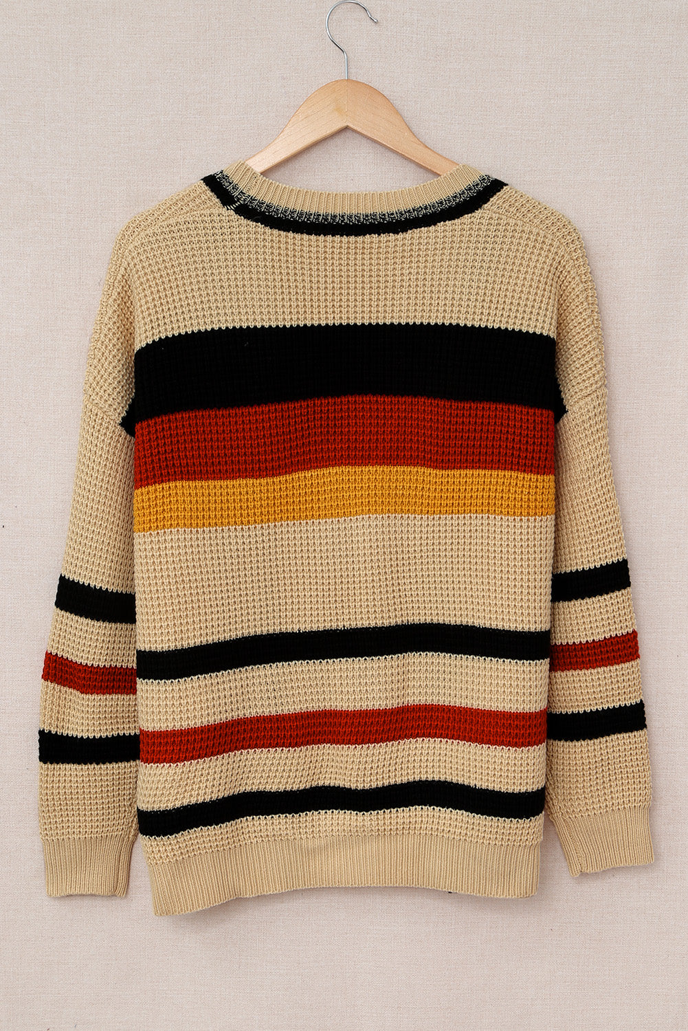 Color Block Open Front Pocket Knit Cardigan