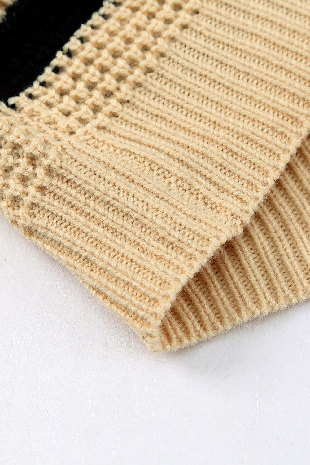 Color Block Open Front Pocket Knit Cardigan
