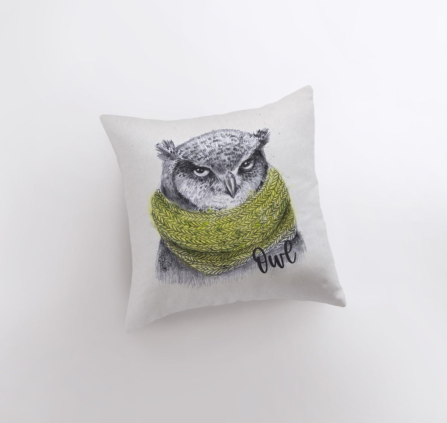 Barn Owl | Pillow Cover | Drawing of an Owl | Throw Pillow | Home
