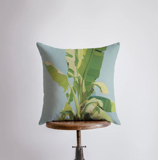 Blue Sky Palm Tree | Gouache Painting | Tropical Oasis | Plant | Throw