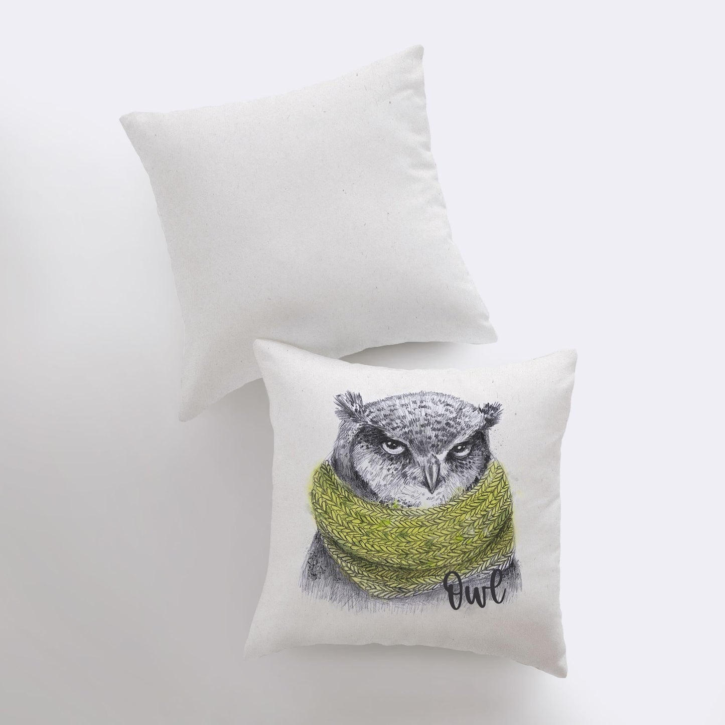 Barn Owl | Pillow Cover | Drawing of an Owl | Throw Pillow | Home