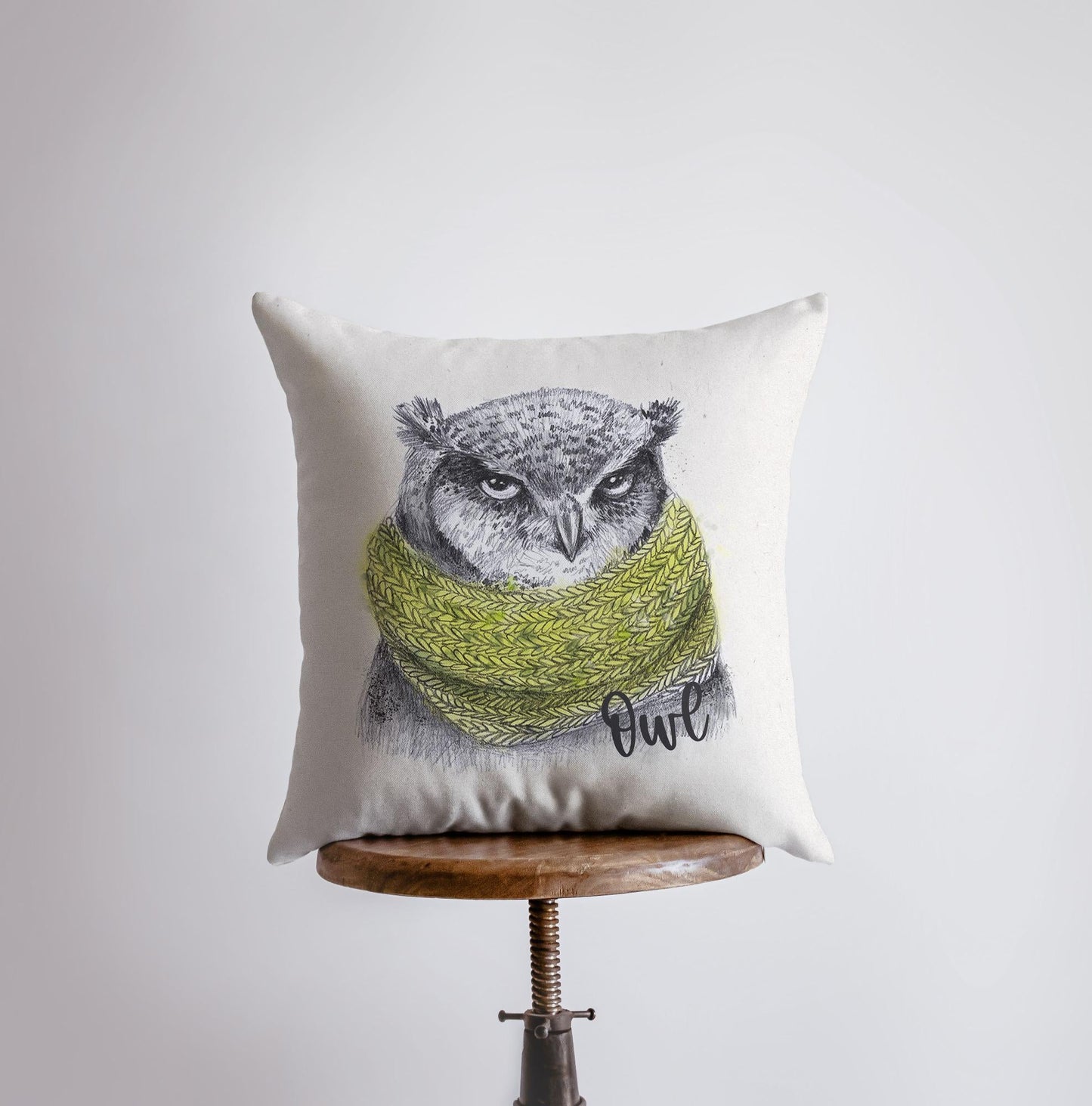 Barn Owl | Pillow Cover | Drawing of an Owl | Throw Pillow | Home